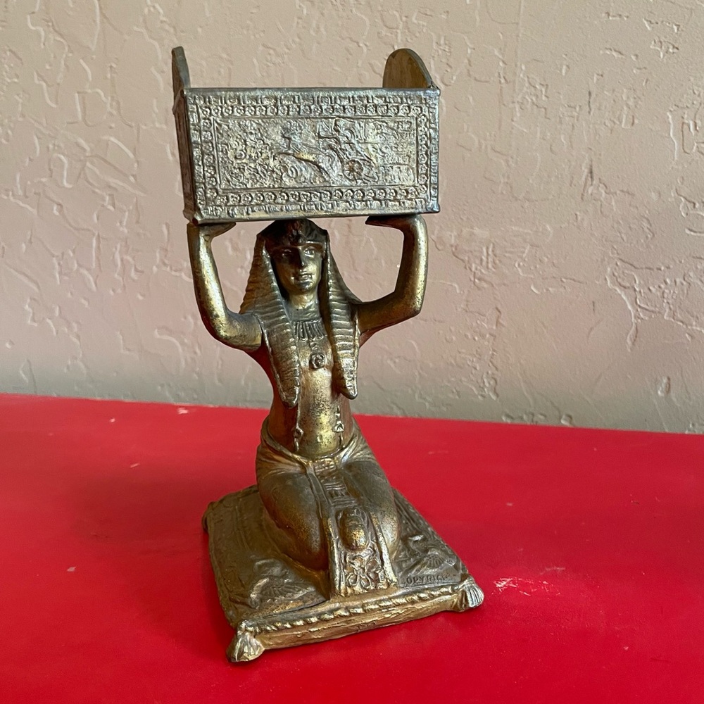 Vintage Weidlich Brothers Egyptian Revival Figure Art Deco Brass‎ Bronze RARE